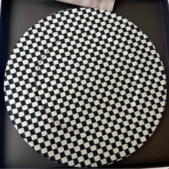 NWT Bottega Veneta Leather Woven Charger / Plate Intrecciato Pattern Checkered - Picture 9 of 16